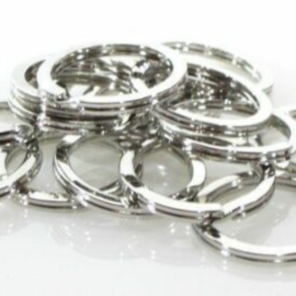BULK (100) UK Made Steel Split Keyrings 1 1/4"